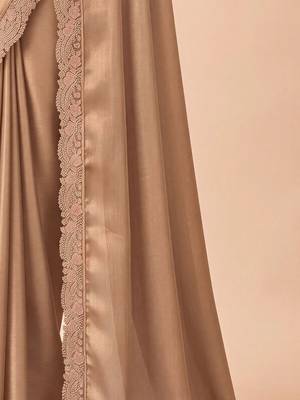 Gold embellished embroidered poly georgette designer saree 4