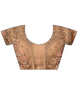Gold embellished embroidered poly georgette designer saree 5