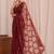 Maroon sequinned net designer saree