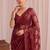 Maroon sequinned net designer saree