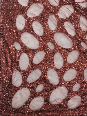 Maroon sequinned net designer saree 5
