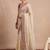 Cream embellished embroidered organza designer saree