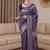 Purple bandhani zari silk blend designer banarasi saree