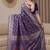 Purple bandhani zari silk blend designer banarasi saree