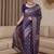 Purple bandhani zari silk blend designer banarasi saree
