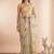 Cream embellished embroidered poly georgette designer saree