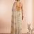 Cream embellished embroidered poly georgette designer saree