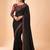 Black embellished embroidered pure chiffon designer saree