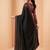 Black embellished embroidered pure chiffon designer saree