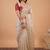 Cream embellished sequinned organza designer saree