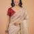 Cream embellished sequinned organza designer saree