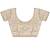 Off white embellished sequinned satin designer saree