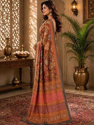 Multicolor paisley pashmina saree 3