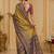 Mustard woven design zari silk blend saree