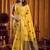 Yellow woven design embroidered pure cotton khadi saree