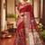 Mehendi ethnic motifs silk blend tussar saree