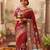 Mehendi ethnic motifs silk blend tussar saree