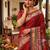 Mehendi ethnic motifs silk blend tussar saree