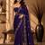 Purple floral embroidered fusion saree