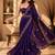 Purple floral embroidered fusion saree