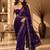 Purple floral embroidered fusion saree