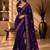 Purple floral embroidered fusion saree