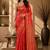 Orange woven design art silkfusion banarasi saree