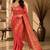 Orange woven design art silkfusion banarasi saree