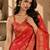 Orange woven design art silkfusion banarasi saree