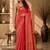 Orange woven design art silkfusion banarasi saree