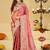 Rose woven design embroidered silk blend heavy work banarasi saree