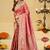 Rose woven design embroidered silk blend heavy work banarasi saree