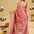 Rose woven design embroidered silk blend heavy work banarasi saree