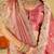 Rose woven design embroidered silk blend heavy work banarasi saree