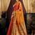 Orange woven design tissue saree