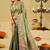 Olive ethnic motifs embroidered silk blend heavy work banarasi saree