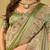 Olive ethnic motifs embroidered silk blend heavy work banarasi saree