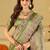 Olive ethnic motifs embroidered silk blend heavy work banarasi saree