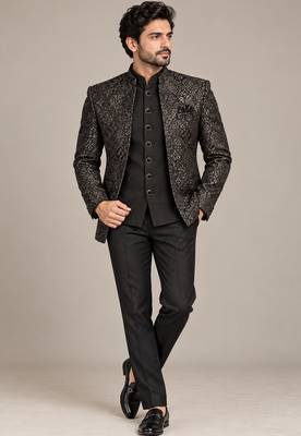 Black open jodhpuri for man ::: bandhgala ethnic wear 1