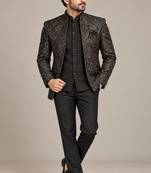 Black open jodhpuri for man ::: bandhgala ethnic wear