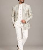 White sky open jodhpuri for man ::: bandhgala ethnic wear