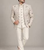 White pink open jodhpuri for man ::: bandhgala ethnic wear