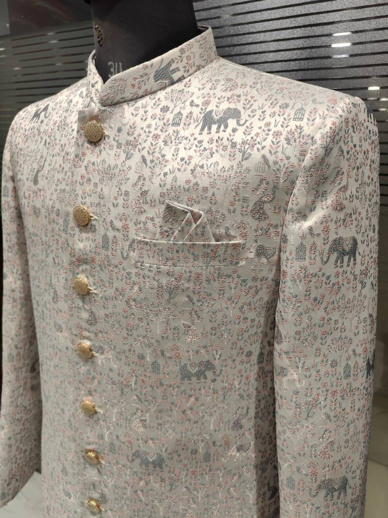 White pink open jodhpuri for man ::: bandhgala ethnic wear
