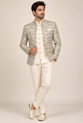 Beige open jodhpuri for man ::: bandhgala ethnic wear 1