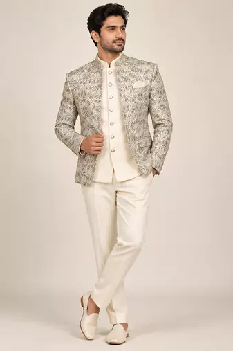 Beige open jodhpuri for man ::: bandhgala ethnic wear