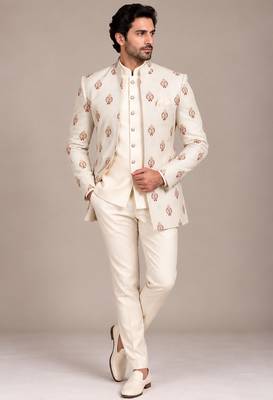 Beige open jodhpuri for man ::: bandhgala ethnic wear 1
