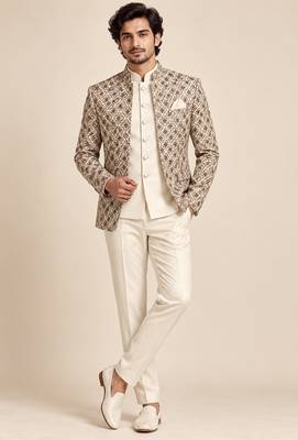 Gold green open jodhpuri for man ::: bandhgala ethnic wear 1