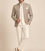 Gold green open jodhpuri for man ::: bandhgala ethnic wear