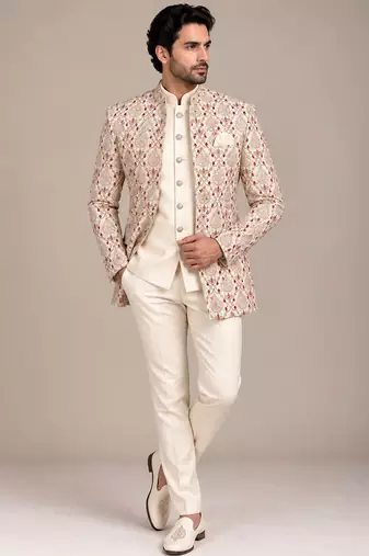 Gold open jodhpuri for man ::: bandhgala ethnic wear