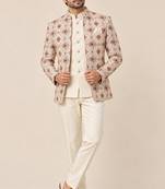 Gold maroon open jodhpuri for man ::: bandhgala ethnic wear